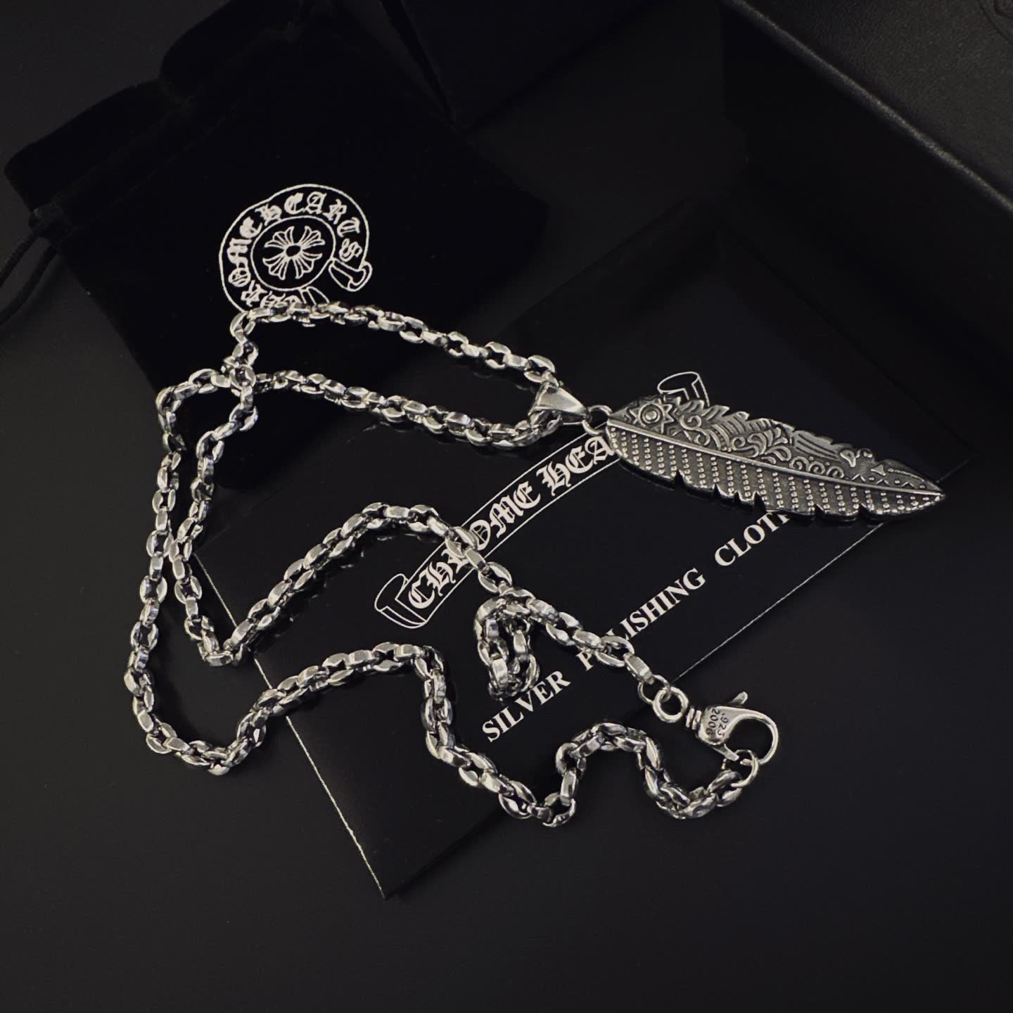 Chrome Hearts Feather Pendant Necklace